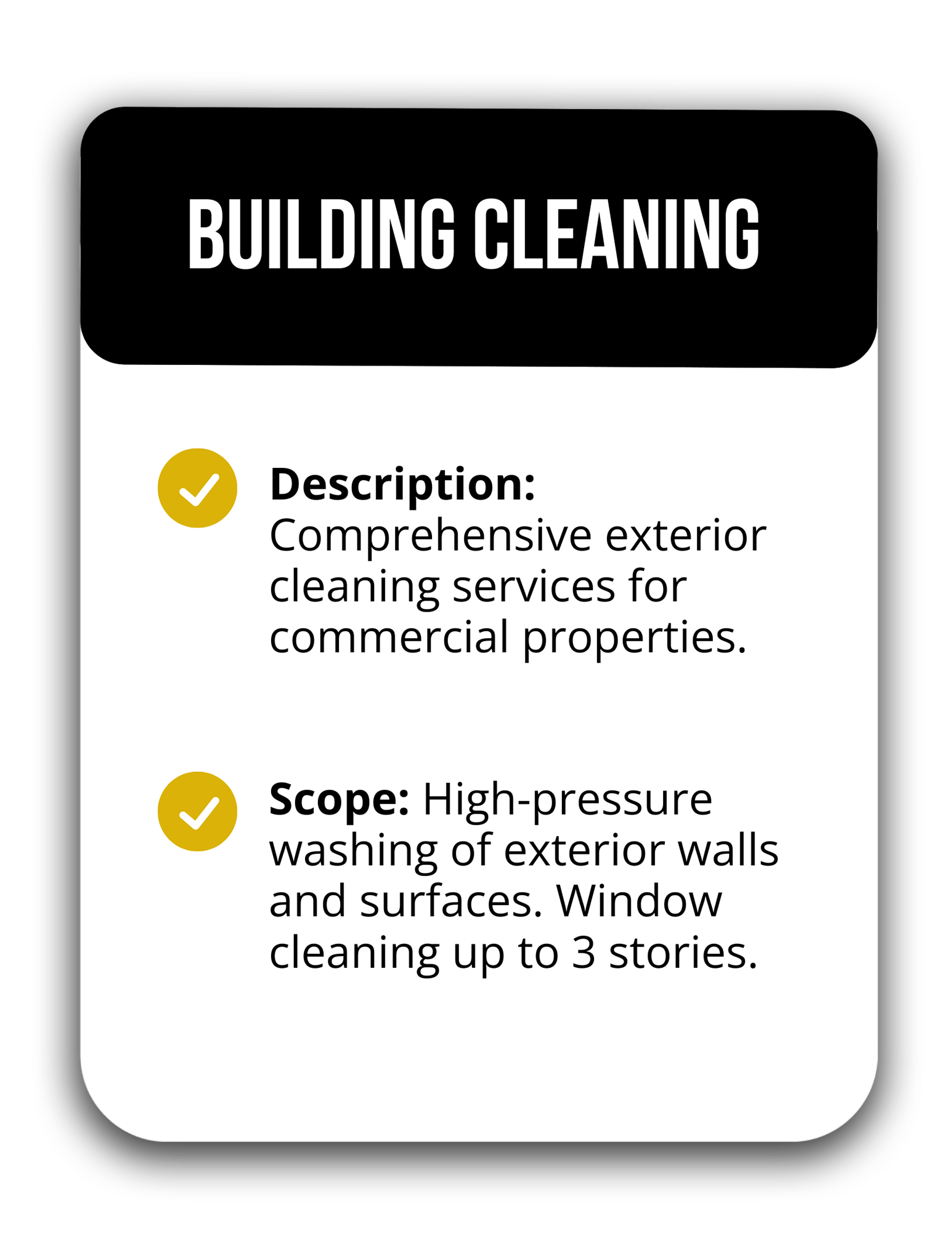 Knights Errant - building cleaning package details