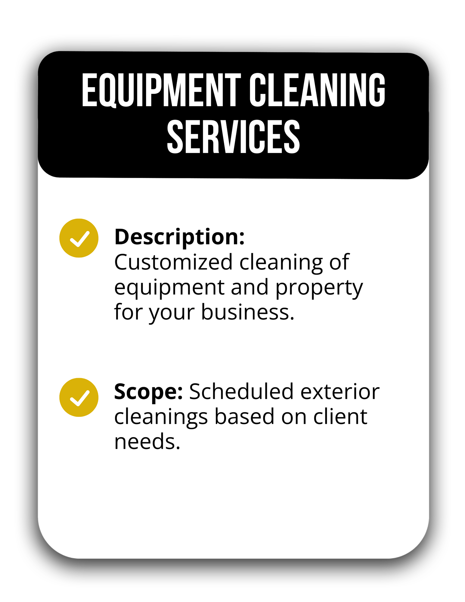 Knights Errant - pressure washing - equipment cleaning services